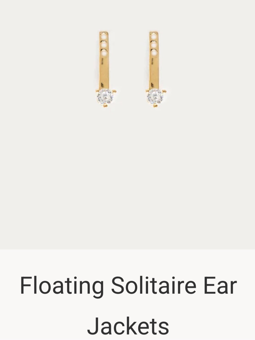 Jewels & Aces Gold Floating Solitaire Ear Jacket Earrings